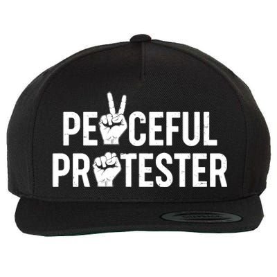 Peaceful Protester Peace Sign Protest Fist Wool Snapback Cap