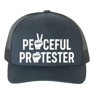 Peaceful Protester Peace Sign Protest Fist Yupoong Adult 5-Panel Trucker Hat