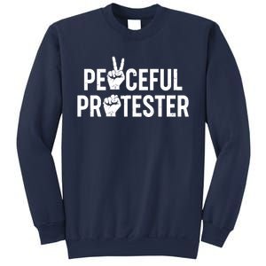 Peaceful Protester Peace Sign Protest Fist Sweatshirt