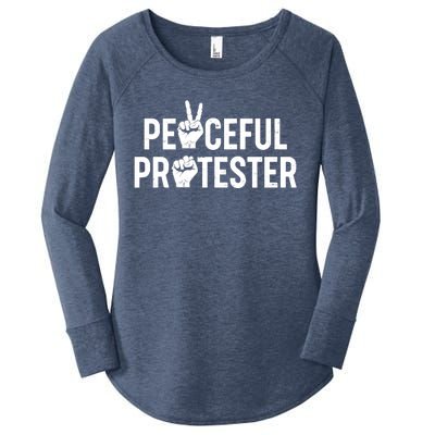 Peaceful Protester Peace Sign Protest Fist Women's Perfect Tri Tunic Long Sleeve Shirt