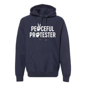 Peaceful Protester Peace Sign Protest Fist Premium Hoodie