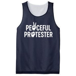 Peaceful Protester Peace Sign Protest Fist Mesh Reversible Basketball Jersey Tank