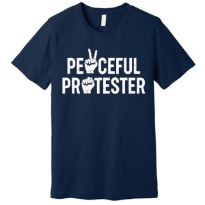 Peaceful Protester Peace Sign Protest Fist Premium T-Shirt