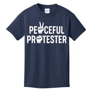 Peaceful Protester Peace Sign Protest Fist Kids T-Shirt