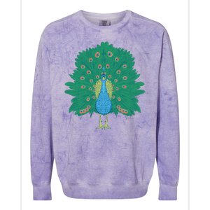 Peacock Bird Colorblast Crewneck Sweatshirt