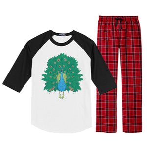 Peacock Bird Raglan Sleeve Pajama Set