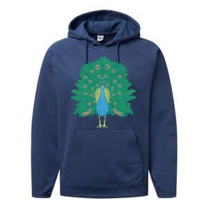 Peacock Bird Performance Fleece Hoodie