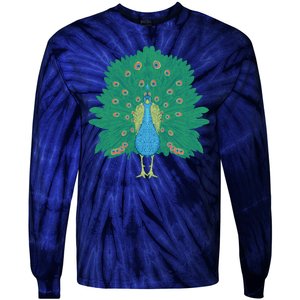 Peacock Bird Tie-Dye Long Sleeve Shirt