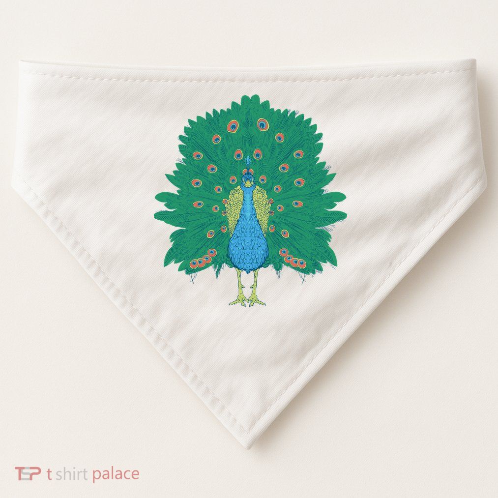 Peacock Bird USA-Made Doggie Bandana