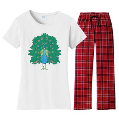 Peacock Bird Women's Flannel Pajama Set