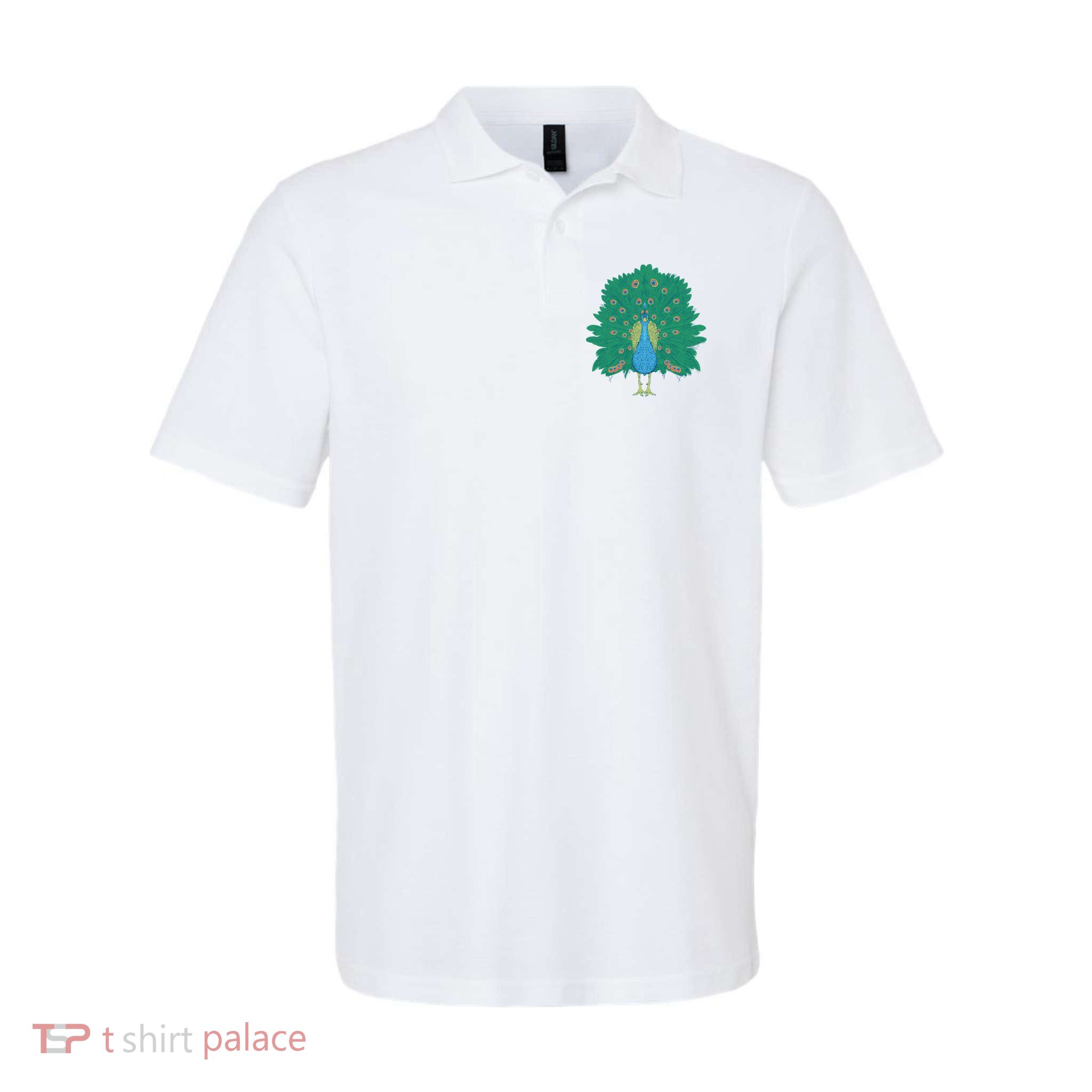 Peacock Bird Softstyle Adult Sport Polo