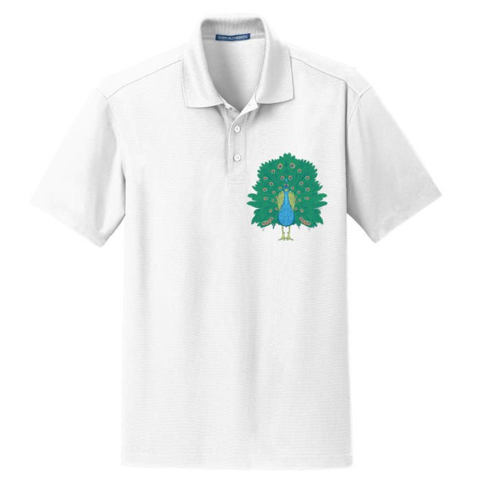 Peacock Bird Dry Zone Grid Polo