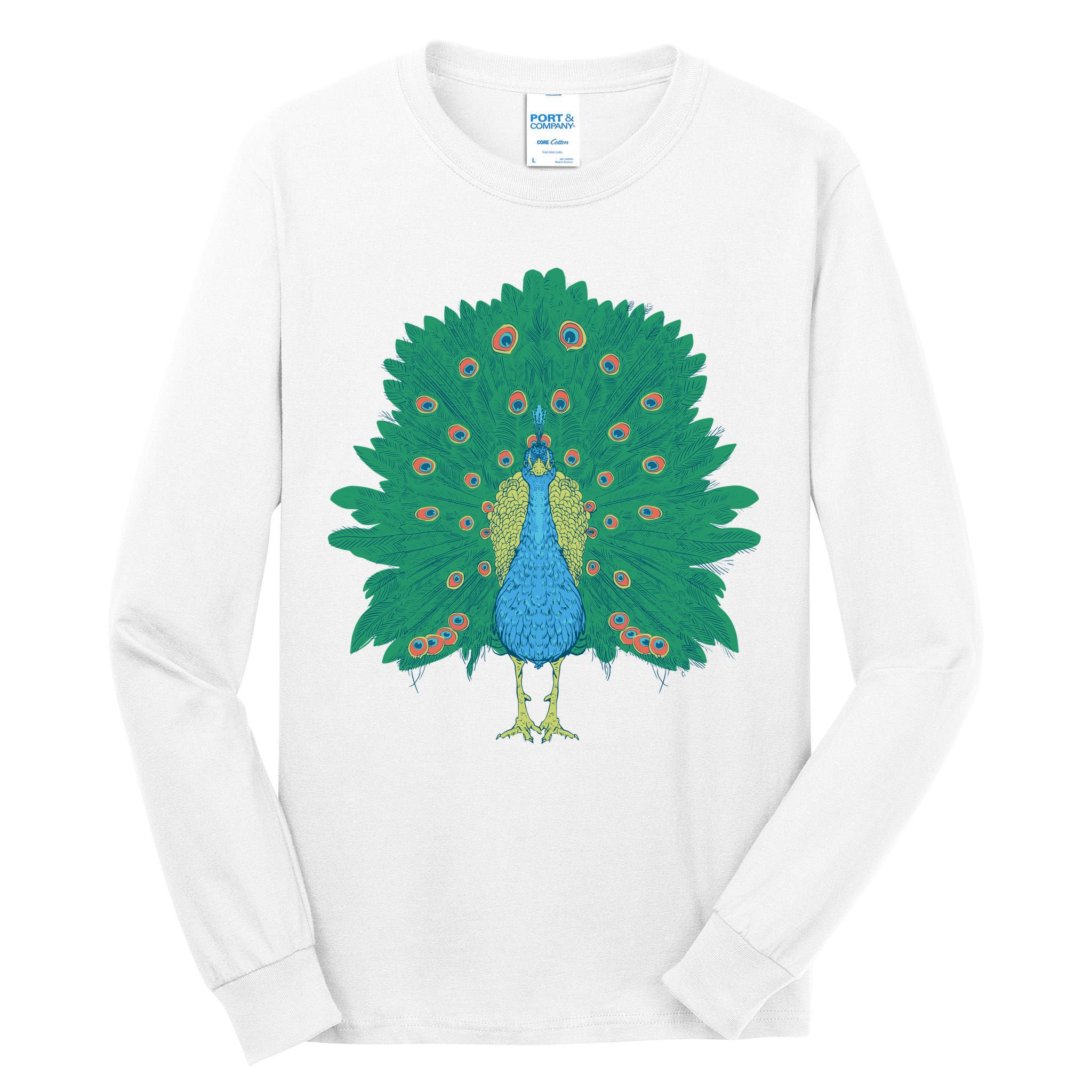 Peacock Bird Tall Long Sleeve T-Shirt
