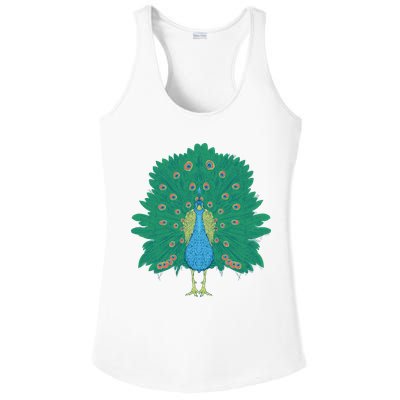 Peacock Bird Ladies PosiCharge Competitor Racerback Tank