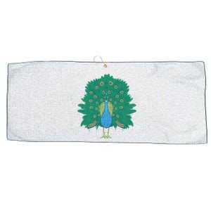 Peacock Bird Large Microfiber Waffle Golf Towel