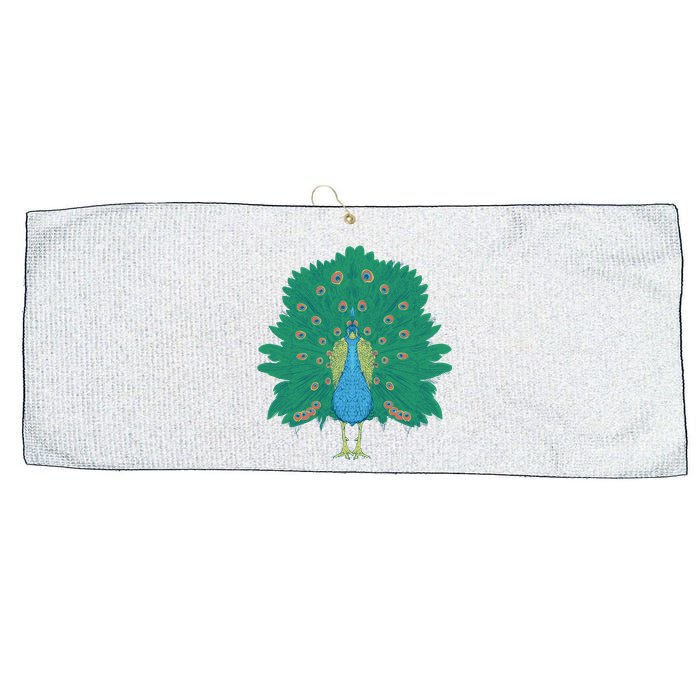 Peacock Bird Large Microfiber Waffle Golf Towel