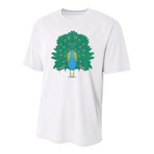 Peacock Bird Youth Performance Sprint T-Shirt