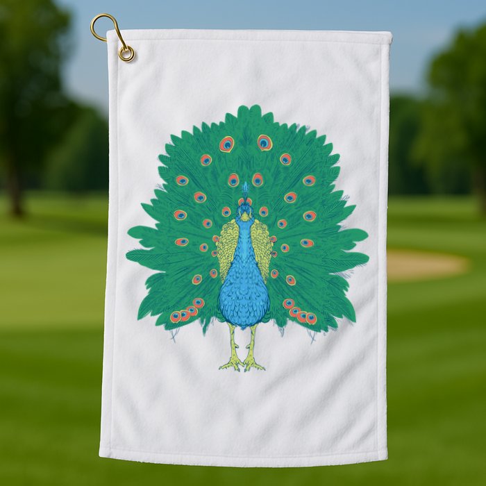 Peacock Bird Golf Towel