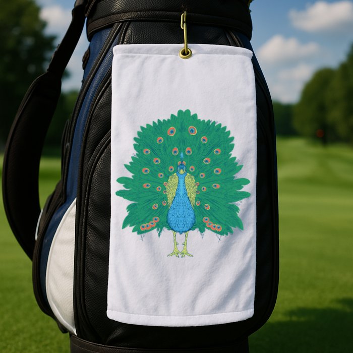 Peacock Bird Golf Towel