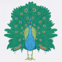 Peacock Bird Golf Towel