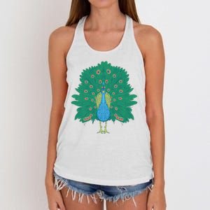 Peacock Bird Women's Knotted Racerback Tank