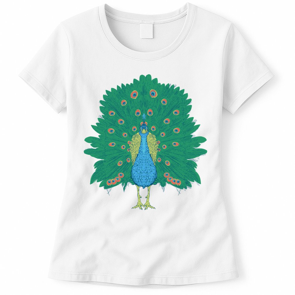 Peacock Bird Womens T-Shirt