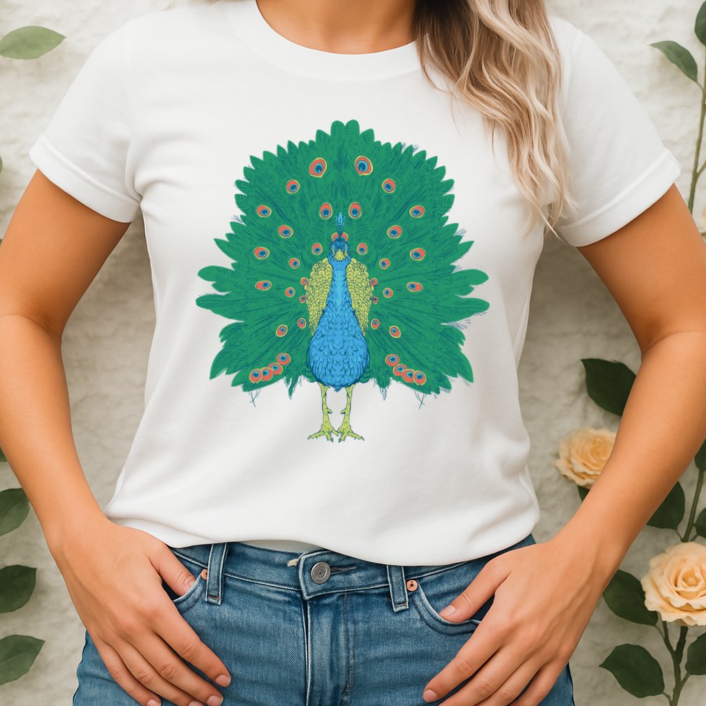 Peacock Bird Womens T-Shirt