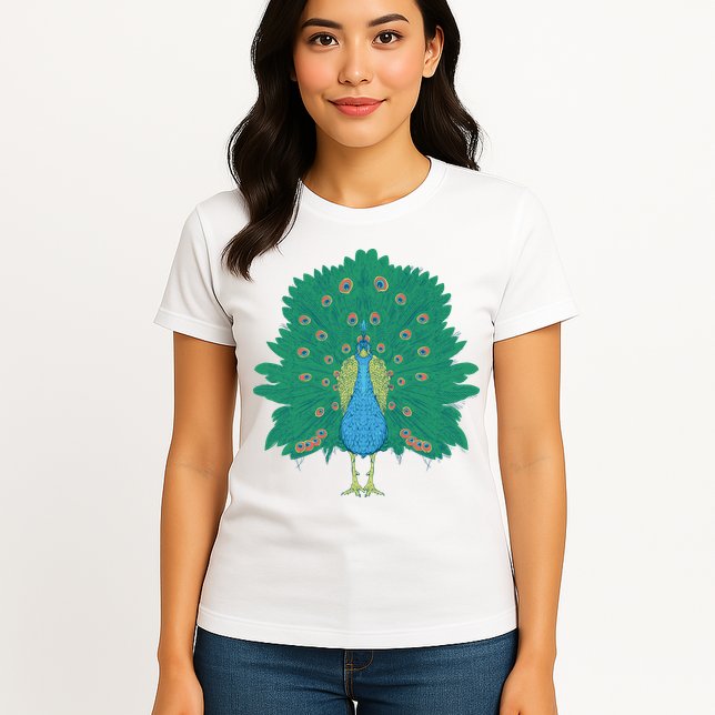 Peacock Bird Womens T-Shirt