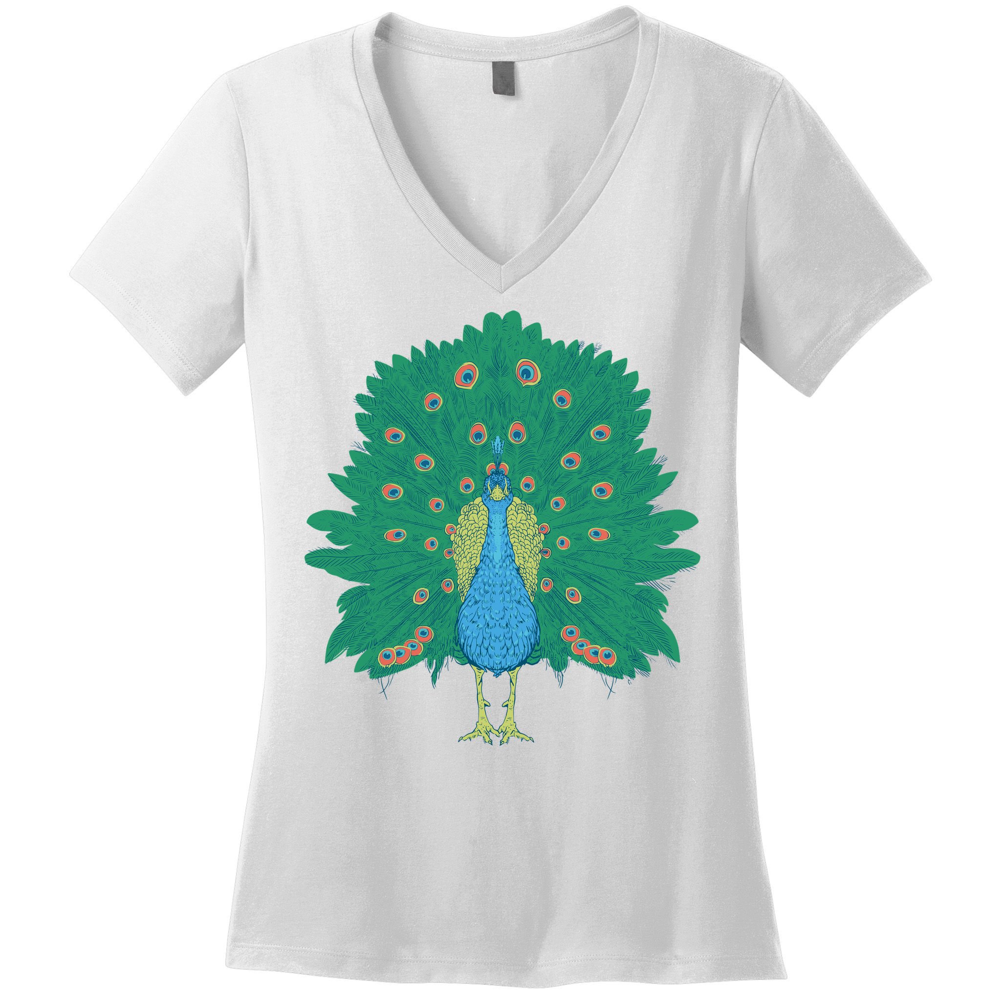 Peacock Bird Women's V-Neck T-Shirt