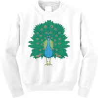 Peacock Bird Kids Sweatshirt