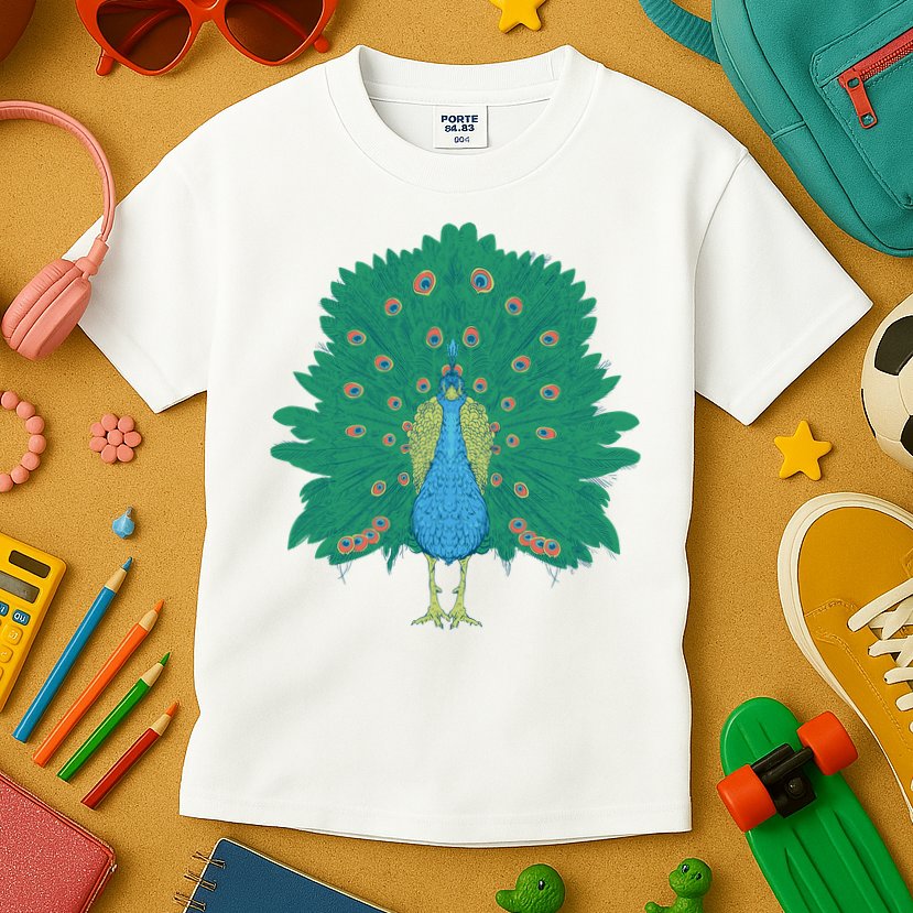 Peacock Bird Kids T-Shirt