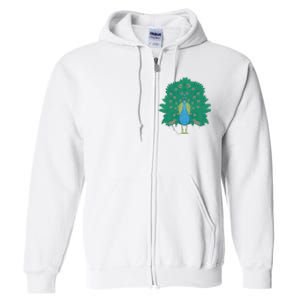 Peacock Bird Full Zip Hoodie