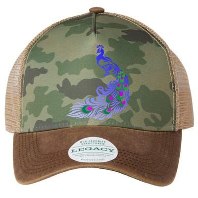 Peacock Colorful Illustration Legacy Tie Dye Trucker Hat