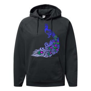 Peacock Colorful Illustration Performance Fleece Hoodie