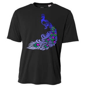 Peacock Colorful Illustration Cooling Performance Crew T-Shirt