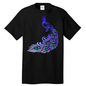 Peacock Colorful Illustration Tall T-Shirt