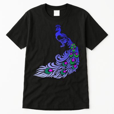 Peacock Colorful Illustration Tall T-Shirt