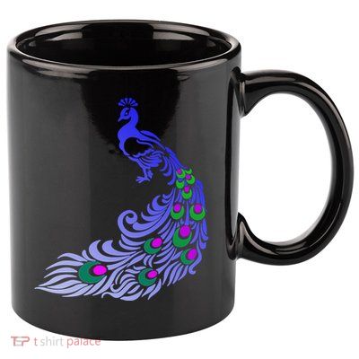 Peacock Colorful Illustration 11oz C Handle Ceramic Mug