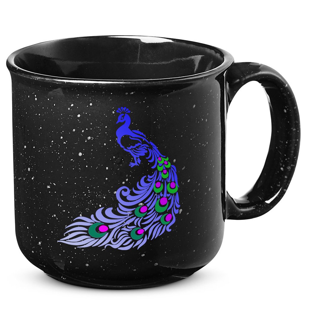 Peacock Colorful Illustration 15oz Campfire Ceramic Mug
