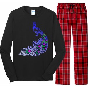 Peacock Colorful Illustration Long Sleeve Pajama Set