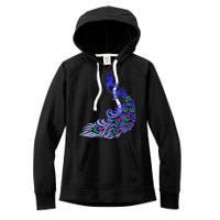 Peacock Colorful Illustration Women's Fleece Hoodie