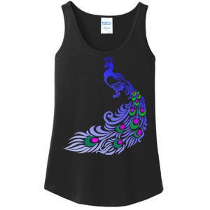 Peacock Colorful Illustration Ladies Essential Tank