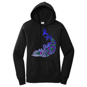 Peacock Colorful Illustration Women's Pullover Hoodie