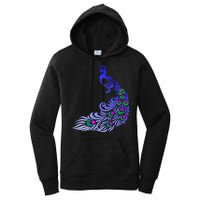 Peacock Colorful Illustration Women's Pullover Hoodie