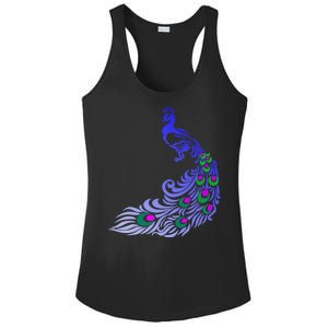 Peacock Colorful Illustration Ladies PosiCharge Competitor Racerback Tank