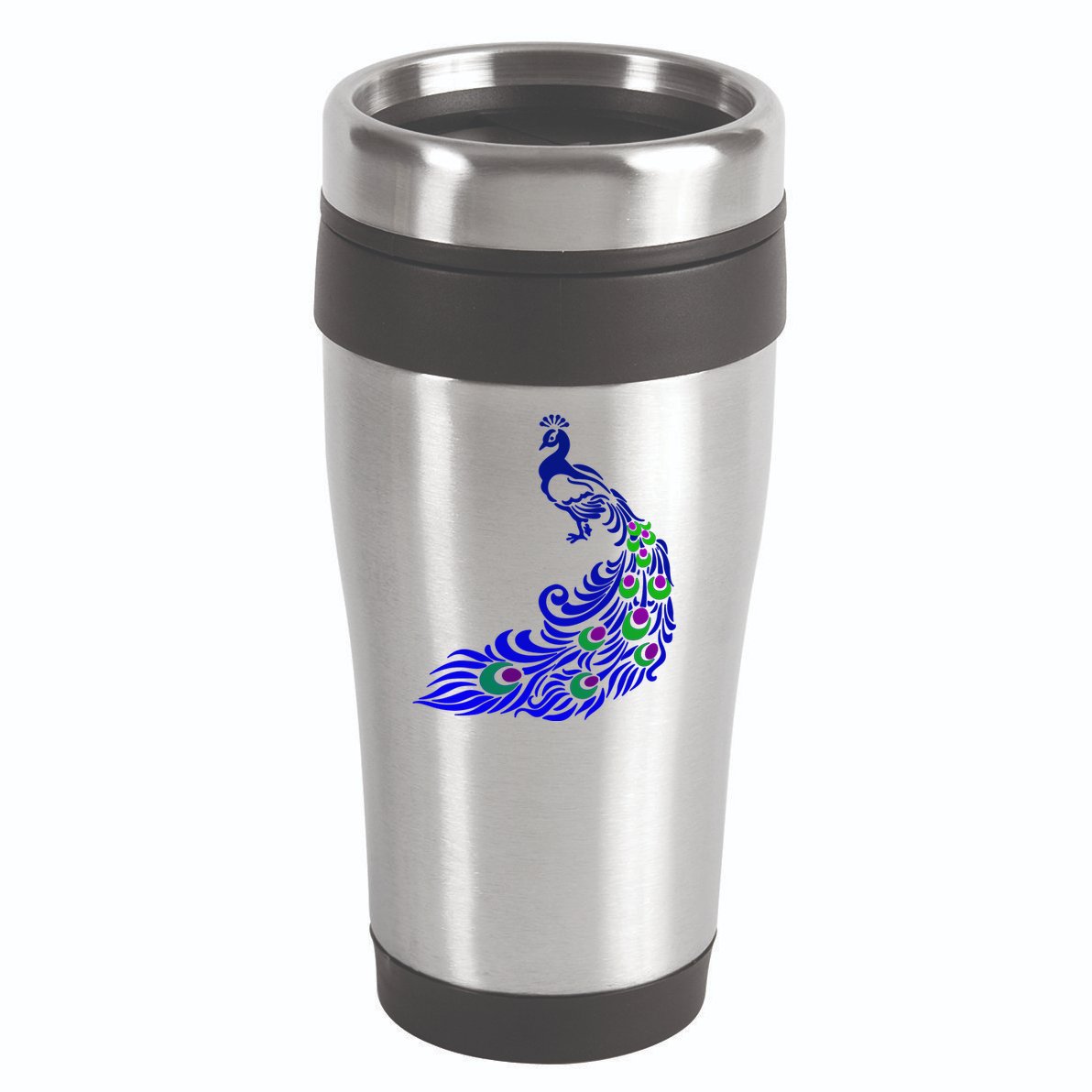 Peacock Colorful Illustration 16oz Travel Tumbler