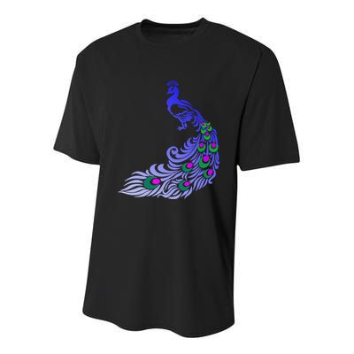 Peacock Colorful Illustration Youth Performance Sprint T-Shirt