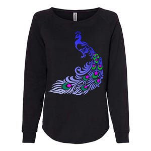 Peacock Colorful Illustration Womens California Wash Sweatshirt