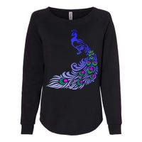 Peacock Colorful Illustration Womens California Wash Sweatshirt