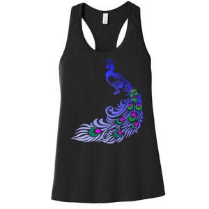 Peacock Colorful Illustration Women's Racerback Tank